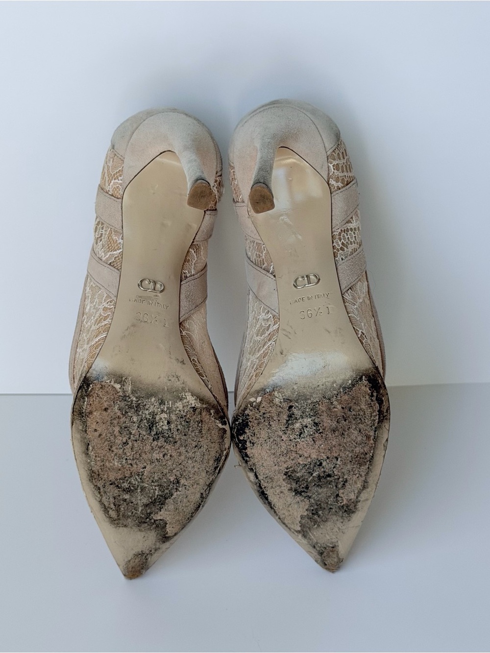 Christian Dior Lace Suede Lingerie Pumps - Picture 6 of 8